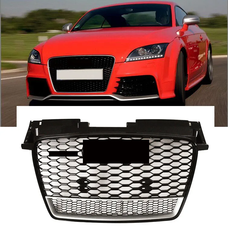 

FRONT MESH TTRS STYLE BUMPER HOOD HEX GRILLE BLACK FOR AUDI TT 8J 2007 08 09 10 11 12 13 2014