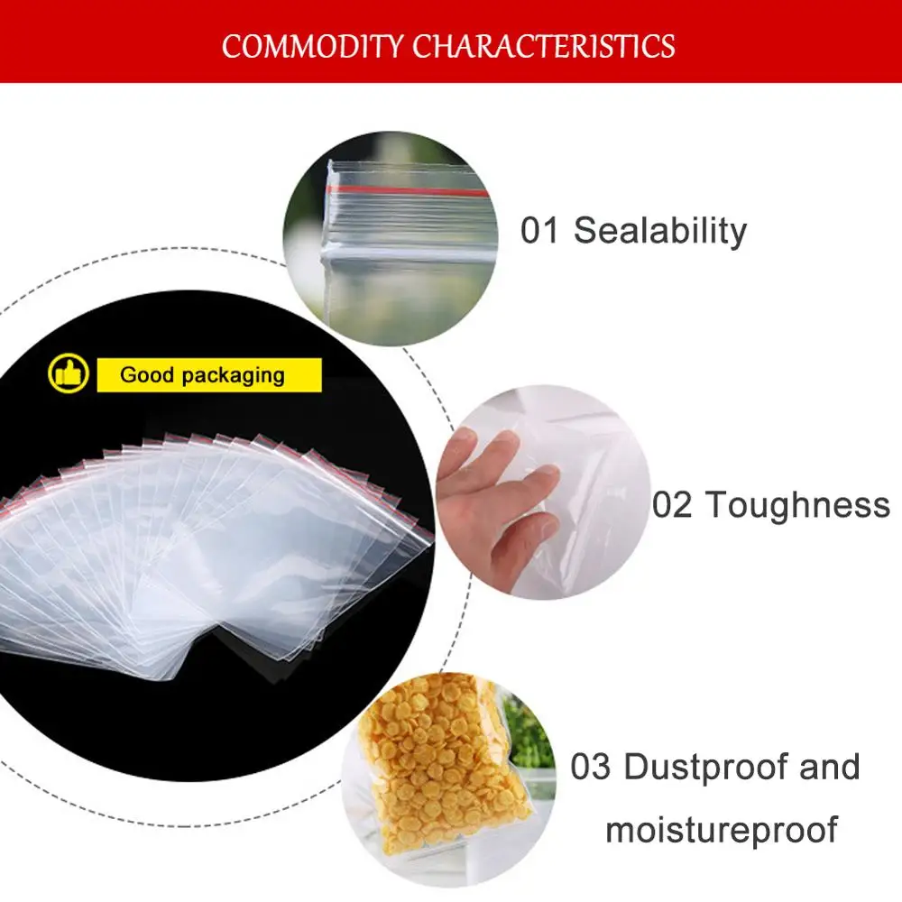 Лидер продаж 100 шт./упак. небольшой замок типа молния Пластик сумки для повторного