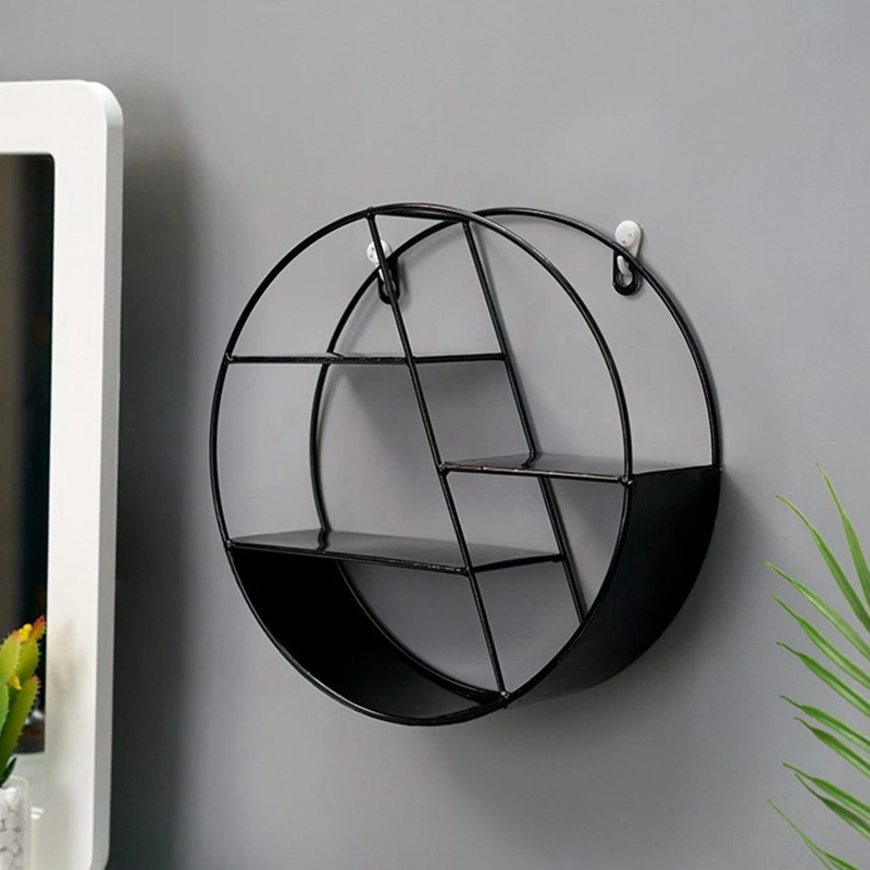 Металлическая Декоративная полка Круглый шестигранный держатель для хранения