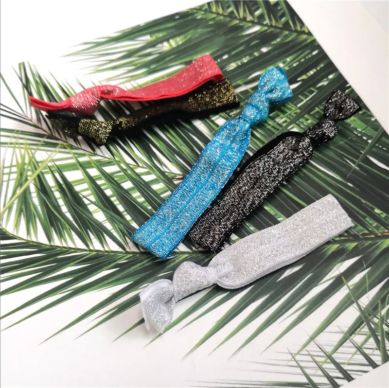 20 штук/упак. блестящие завязанные Галстуки для волос без складок девочек