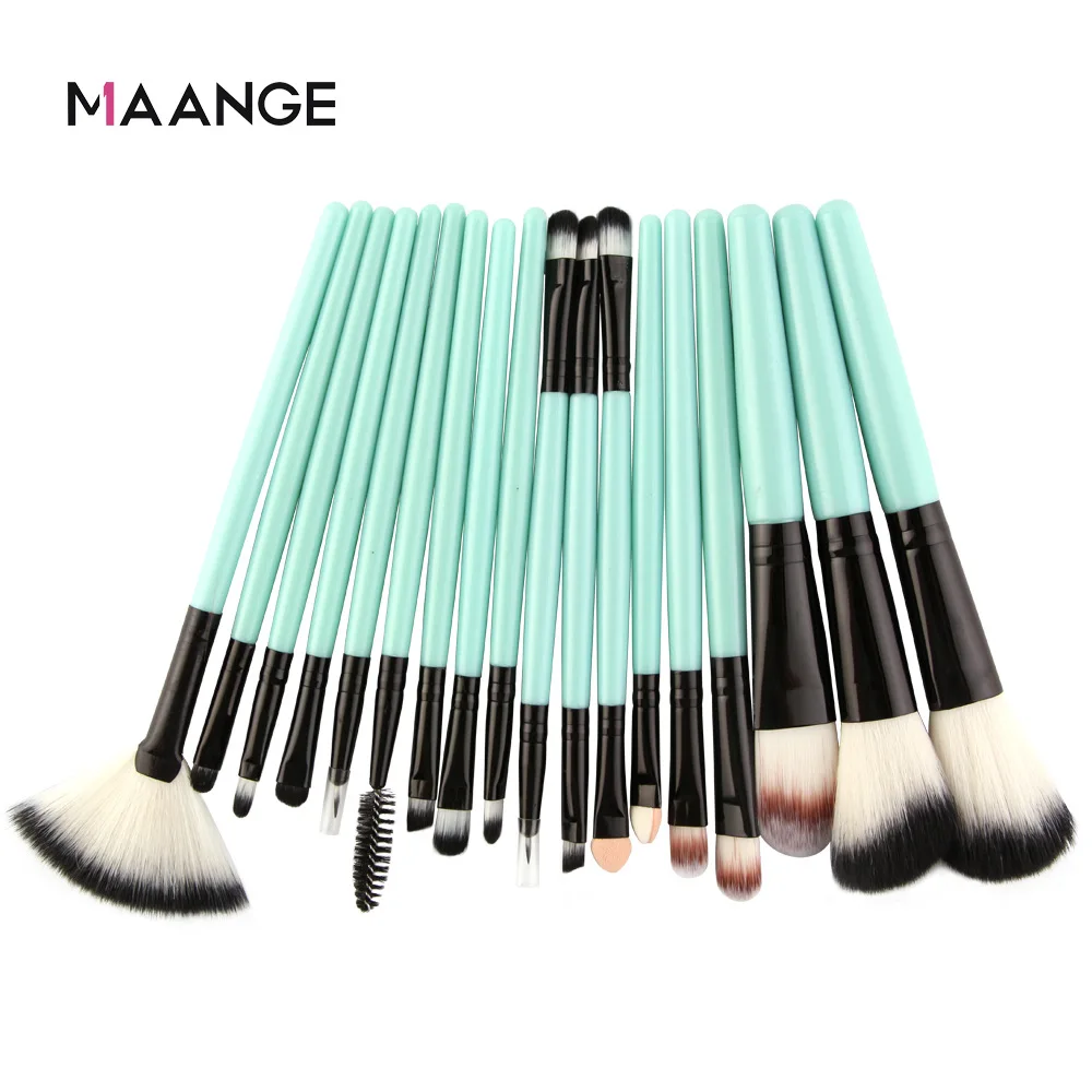 

Green 18 Pcs Makeup Brushes Tool Set Cosmetic Powder Eye Shadow Foundation Blush Blending Beauty Make Up Brush Maquiagem G01