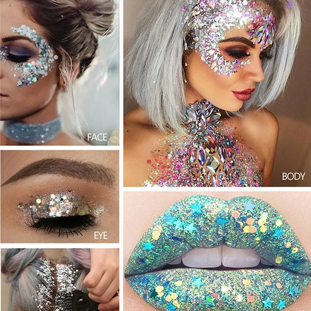 Блестки для глаз ногтей волос тела лица блестящий гель искусство блестящее