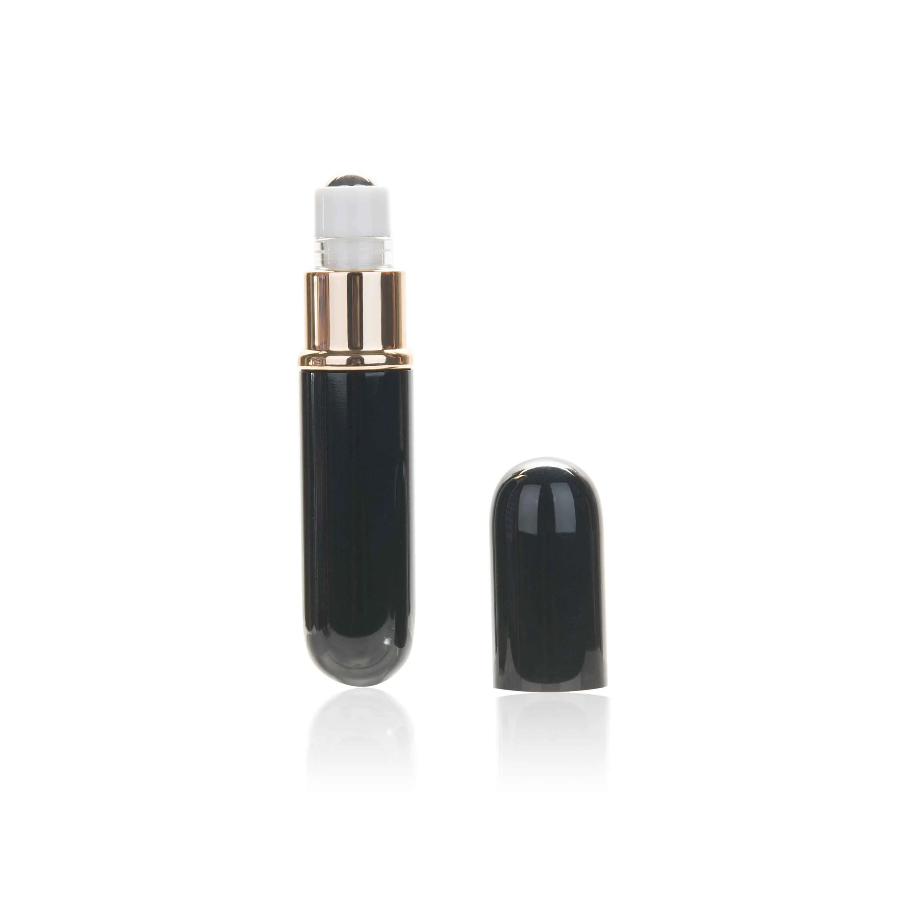 MUB-5ml, портативный мини многоразовый флакон для духов, эфирное масло, металлический роликовый шар, пустой контейнер для путешествий, герметичный рулон бутылок - Цвет: Черный