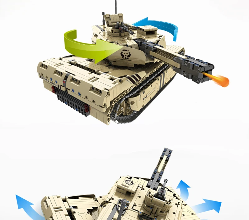 RC строительные блоки Танк Игрушка 9801 M1A2 1276 шт. армейский Военный пульт дистанционного управления 50 м расстояние построить игрушечный конструктор RC автомобиль подарок малыш