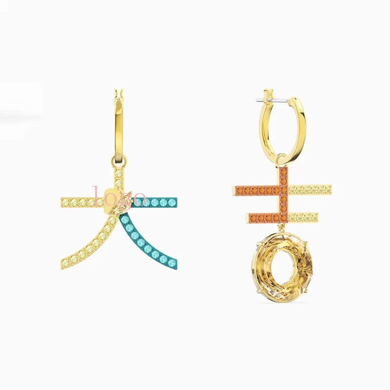 

New Modern Design Asymmetrical Flower Of Fortune Ear Studs Exquisite Jewellery A Versatile Wedding Gift For Wife