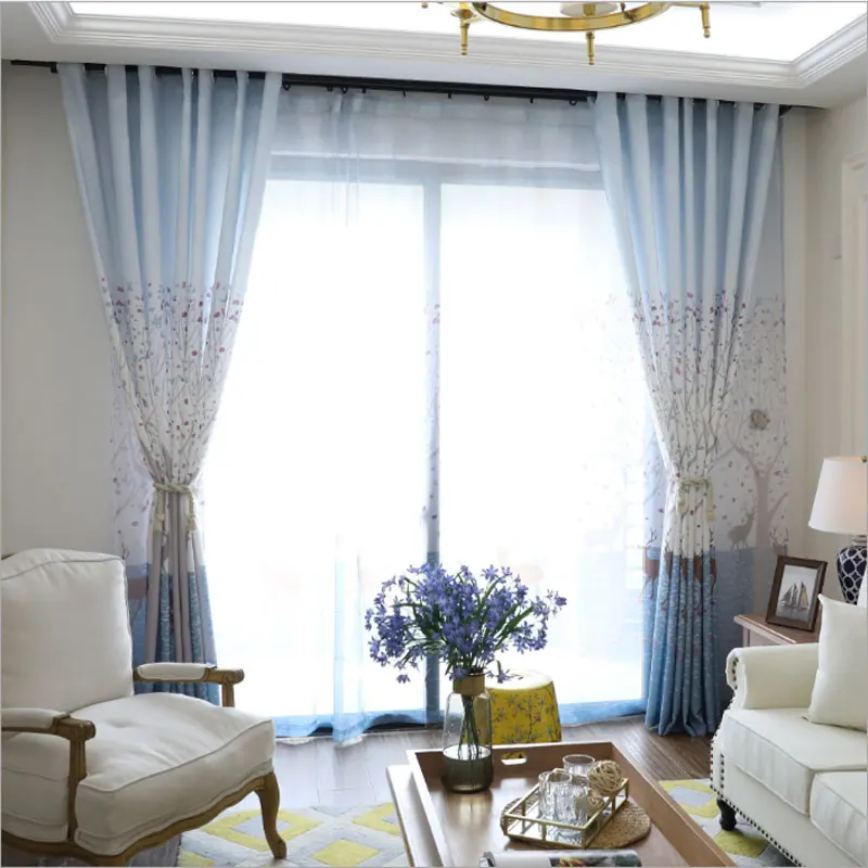 Детские шторы для гостиной спальни дерева дизайнерские занавески в детскую