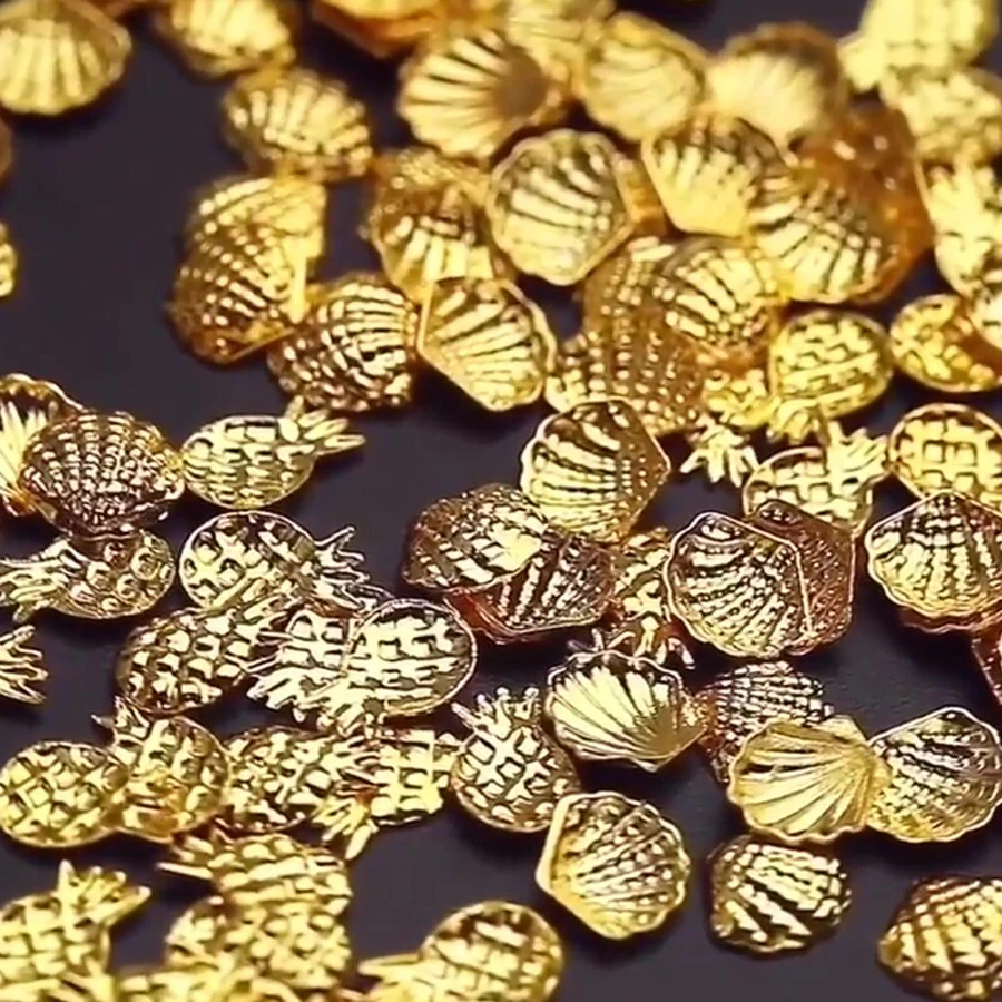 Bittb золотые серебряные полые 3D украшения для дизайна ногтей Звезда Луна