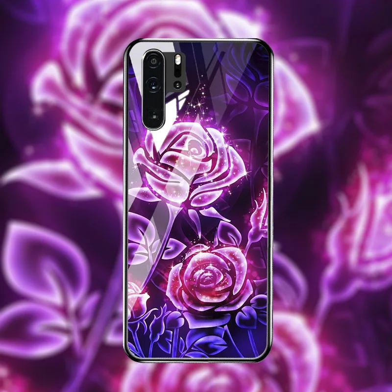Чехол из закаленного стекла для huawei P30 pro Жесткий ПК цветные чехлы чехол телефона