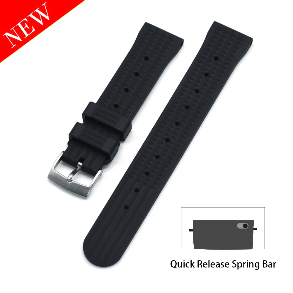 Фторкаучук водонепроницаемый быстросъемный ремешок для часов 20 22 мм Новый