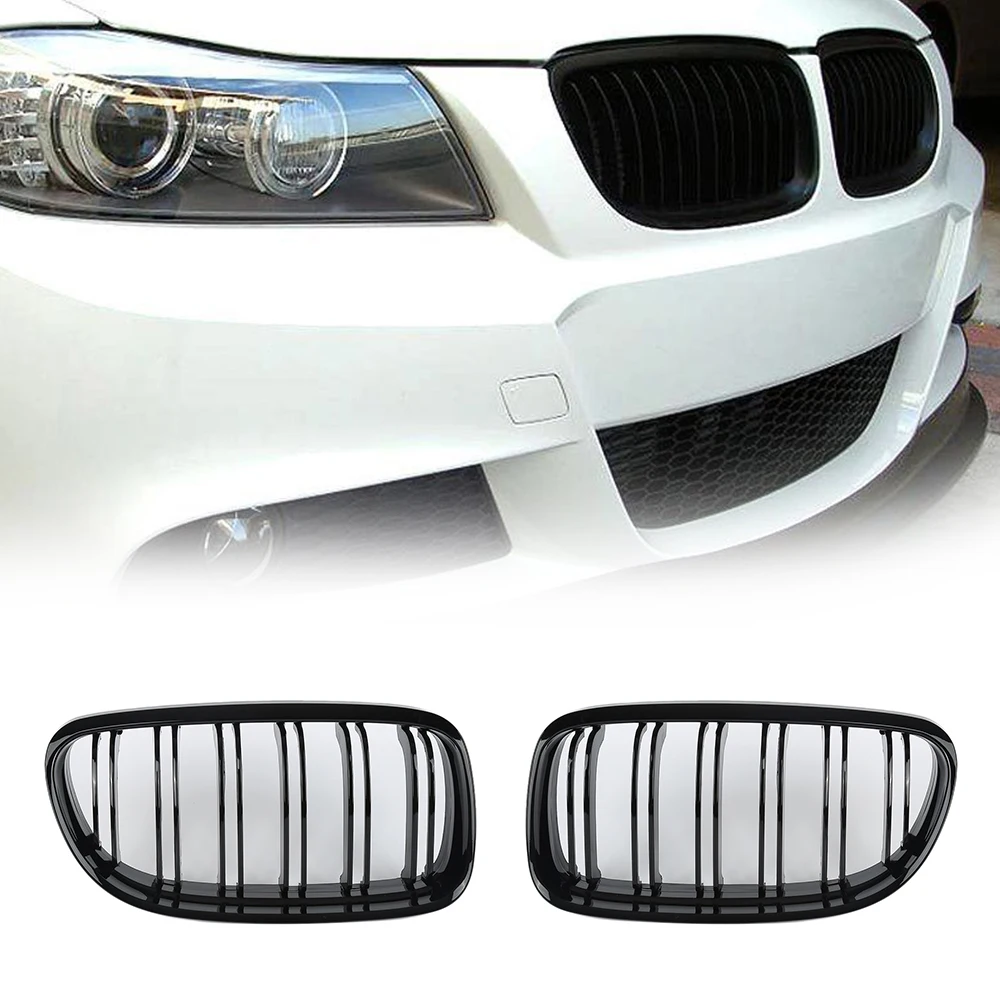 Радиатор гоночный с двойной линией для BMW E90 318 320i 325i глянцевый черный радиатор из