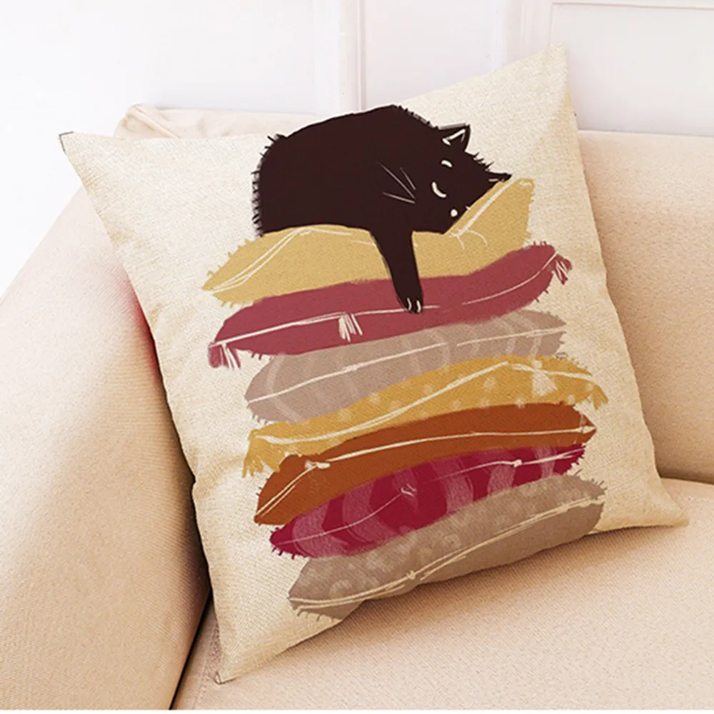 Квадратный чехол для подушки из хлопка и льна домашний декоративный в книжном