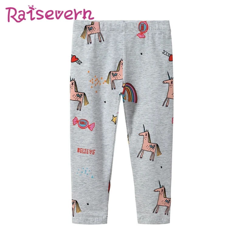 Raisvern/Детские леггинсы с принтом единорога обтягивающие штаны унисекс для