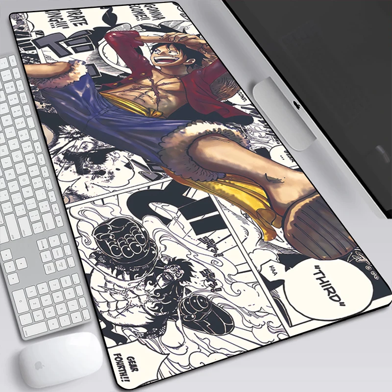 Keyboard One Piece Mouse Pad Gaming Mouse Anime XXL Mouse Pad Pad Large Cartoon Mat Table Mat PC Mousepads with Lock Edge