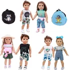 Кукольная одежда, специальные костюмы из двух частей, подходит для кукол новорожденных 18 дюймов, американский размер и 43 см, аксессуары для кукол новорожденных, куклы для девочек и мальчиков, игрушки для творчества