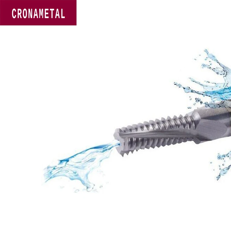 CRONAMETAL Solid Carbide 55° BSP (G) Helical Flute Thread End Mill for internal and external threads BSP 1/16-28XD6