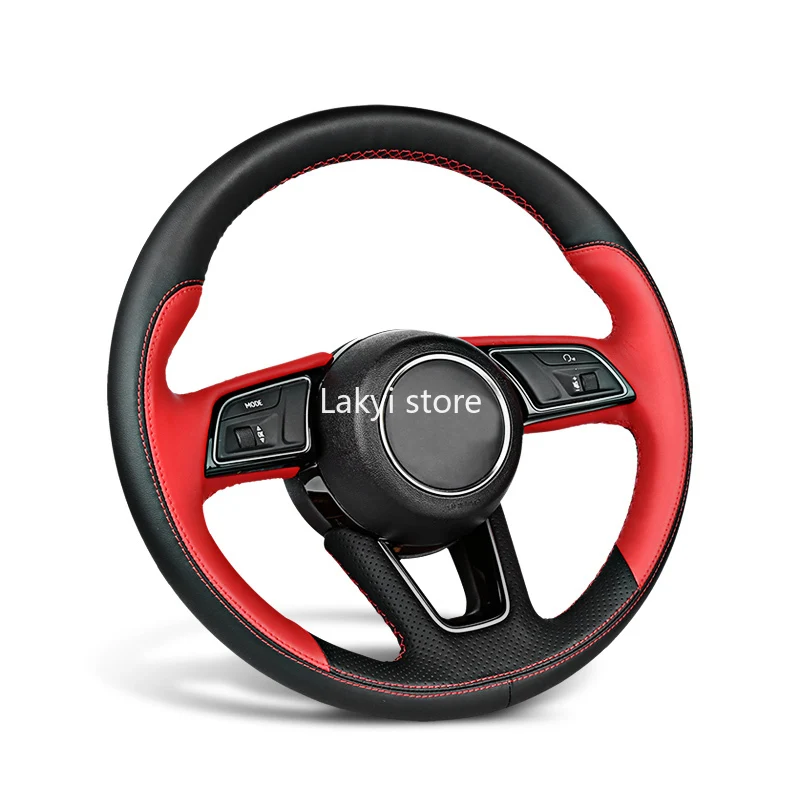 

DIY Hand Quilting Stitches Top Layer Leather Car Steering Wheel Cover for Audi A4 A6 A8 A3 Q5 Q3 Q7 A5 A7 S8 TT