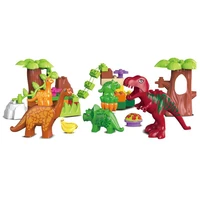 dino valley building blocks sets dinosaur animal world model toys bricks montessori constructor compatible christmas gift