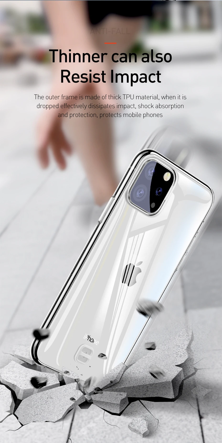 Чехол для телефона Baseus для iPhone 11 Pro Max Xs X, чехол с ремешком, защита от падения, прозрачная защитная задняя крышка для iPhone Xs Max X, Fundas