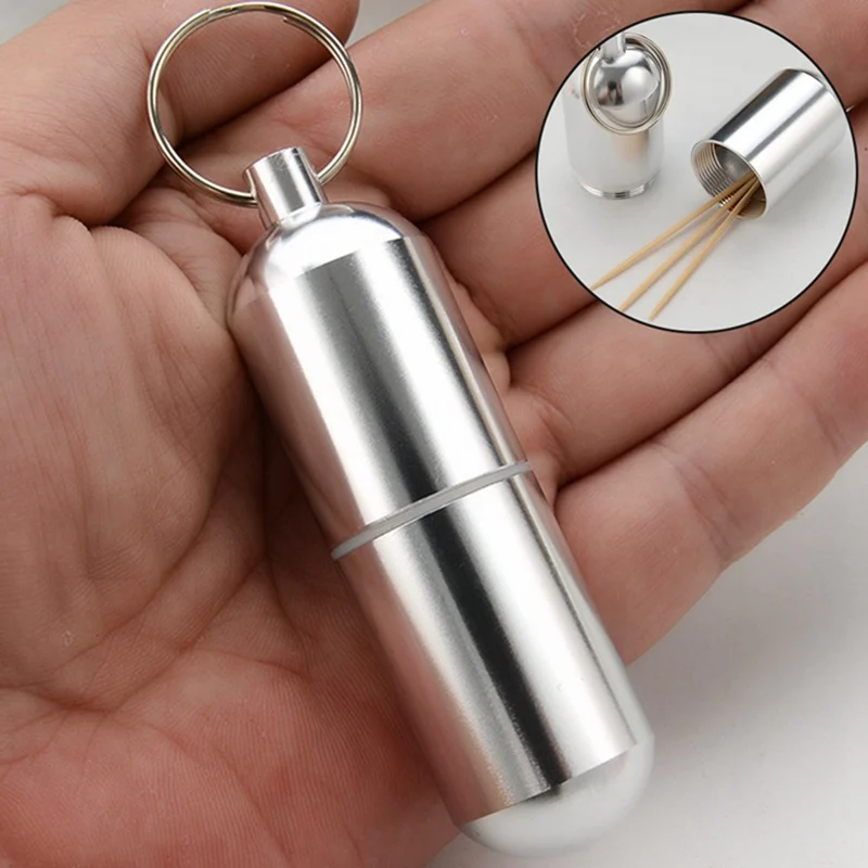 Новый брелок для лекарств коробка таблеток алюминиевый корпус хранения