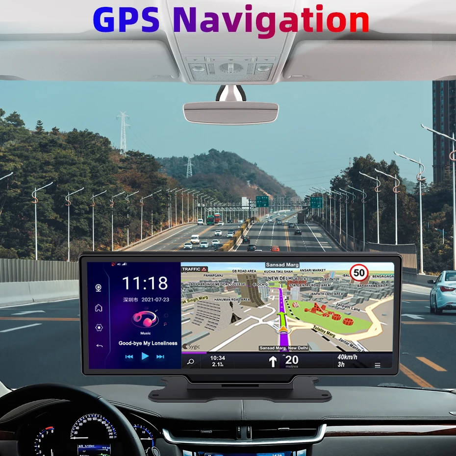 Автомобильный видеорегистратор Bluavido 11 дюймов 4G ADAS Android GPS-навигатор приборная