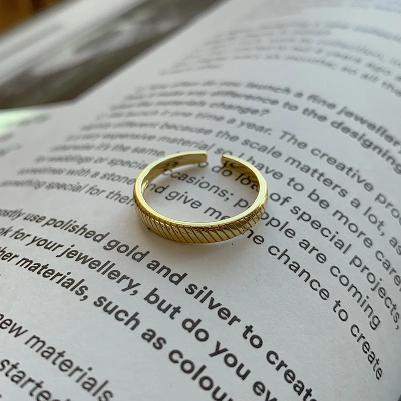 

Besimpol Real 925 Sterling Silver Ring Minimalist Twill Adjustable Open Rings For Women Fashion Fine Jewelry Anniversary Gifts