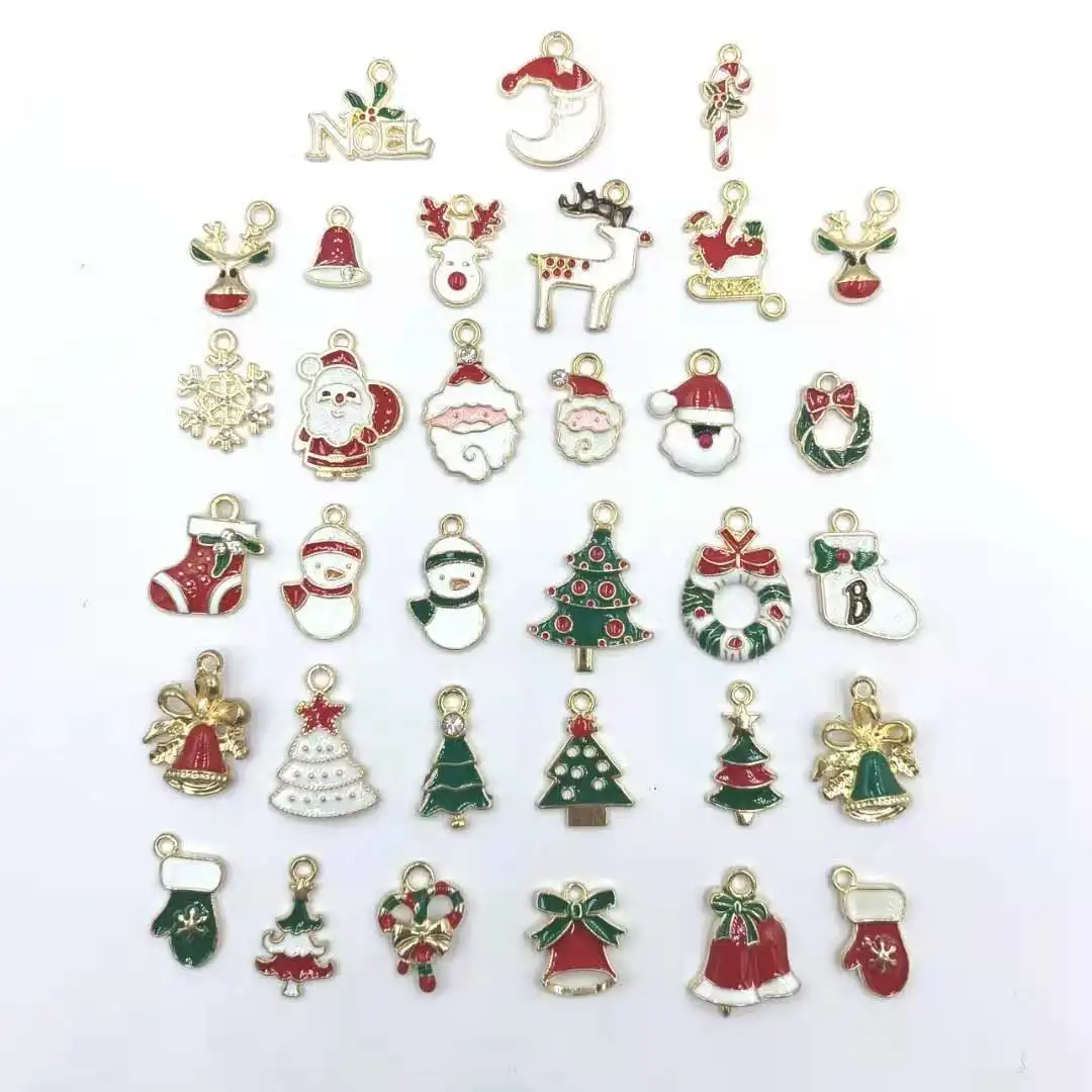 

Christmas ornaments accessories diy manual alloy pendant hair earrings elastic accessories wholesale