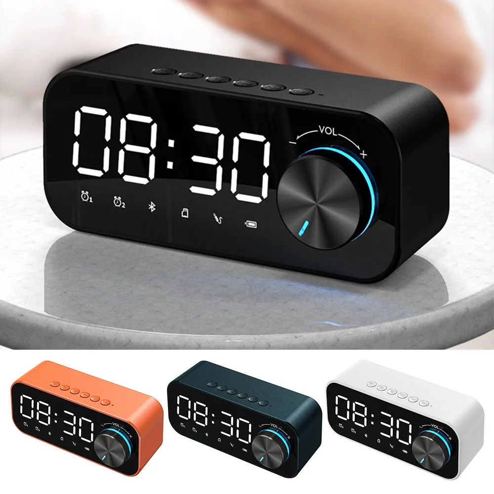 

Bluetooth Alarm Clock Speaker Digital Display Alarm Clock LED Wireless Subwoofer Music Player Table Clock Home Decor