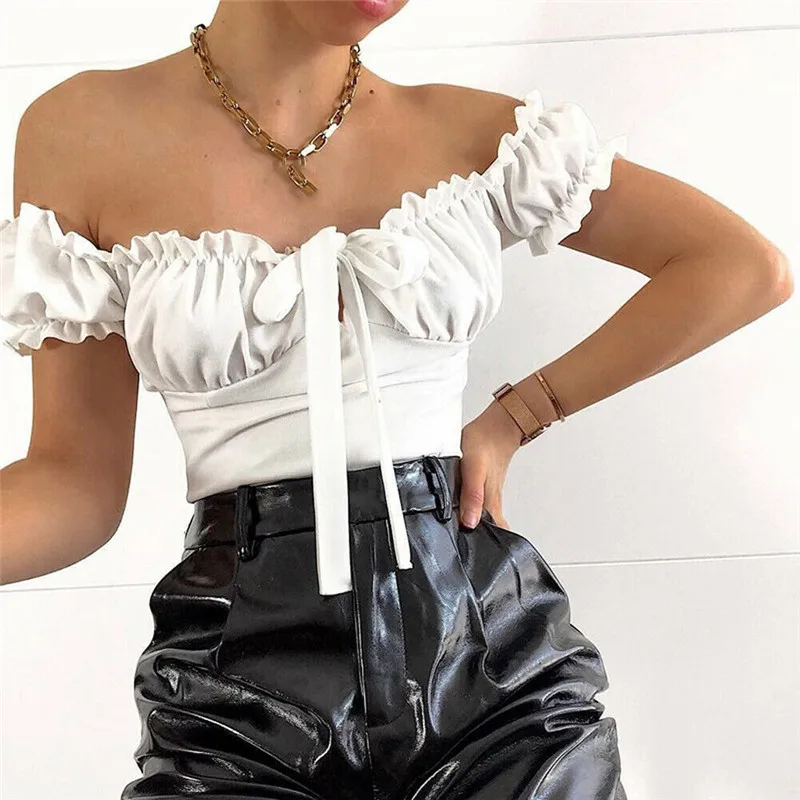 Off Shoulder women romper top Summer Strapless Ruched Sexy Bodysuit jumpsuits Overalls Costume Bandage Slim Casual Club Outfits 1
