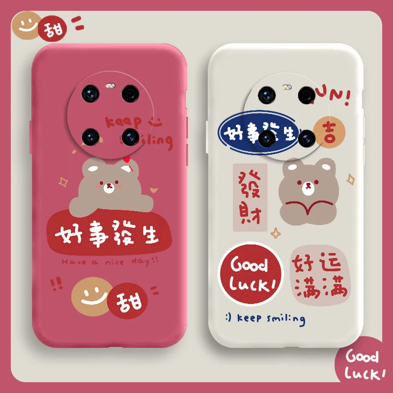 

Rich Bear Phone Case For Huawei Mate 40 40Pro 40Lite Pro Lite Liquid Silicone Cover