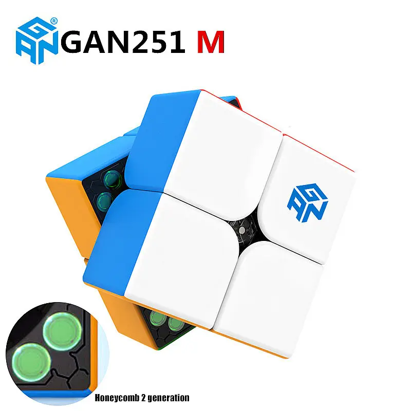 GAN251 M 2x2x2 Магнитный магический скоростной кубик Гань профессиональные магниты GANS