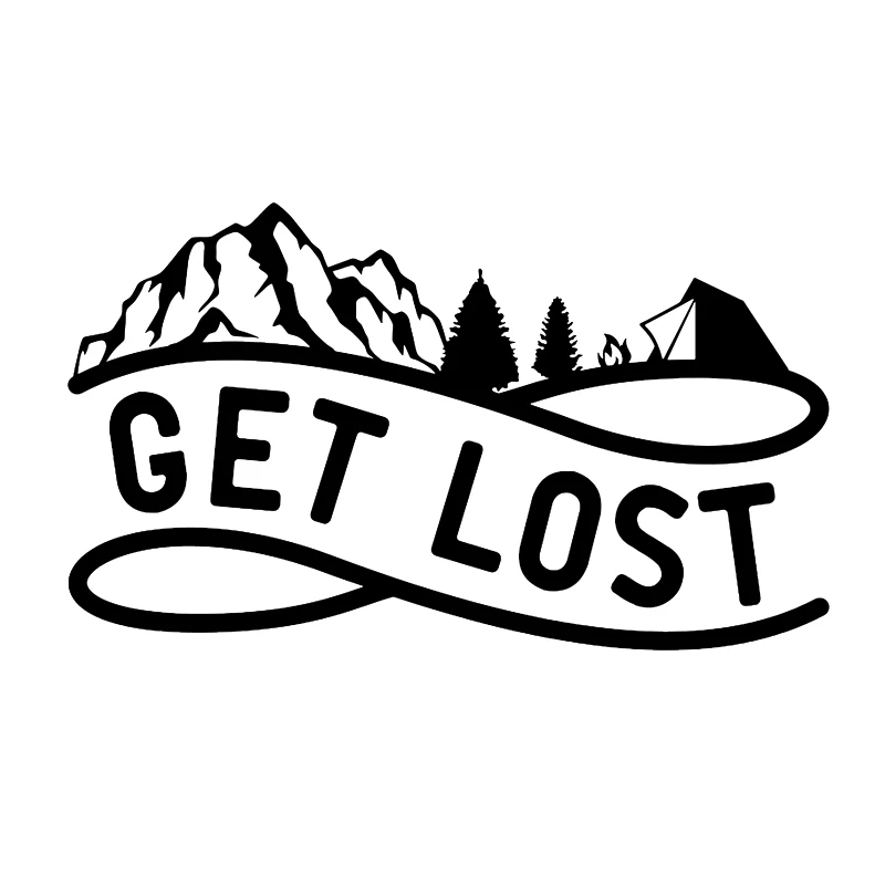 

17*10 см, наклейки на автомобиль «Потерянный Кемпинг», «горы»