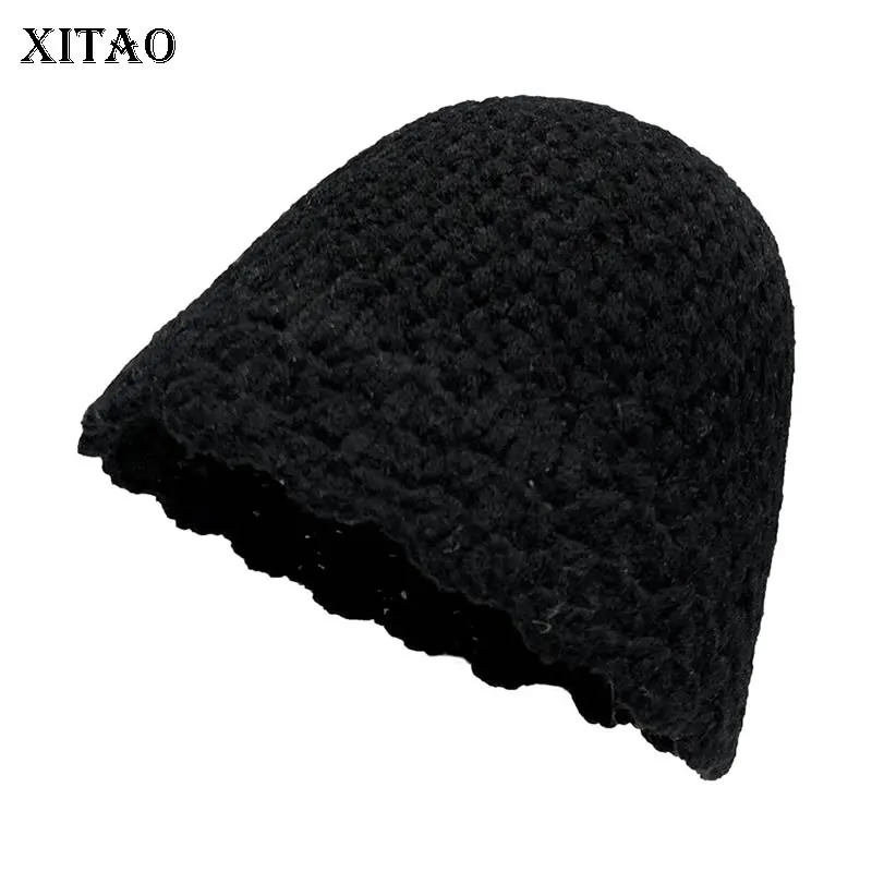 

XITAO, новинка, вязанные шапки-ведерки, однотонные, повседневные, модные, простые, темпераментные, винтажные, зимние, универсальные, 2021 LL1071