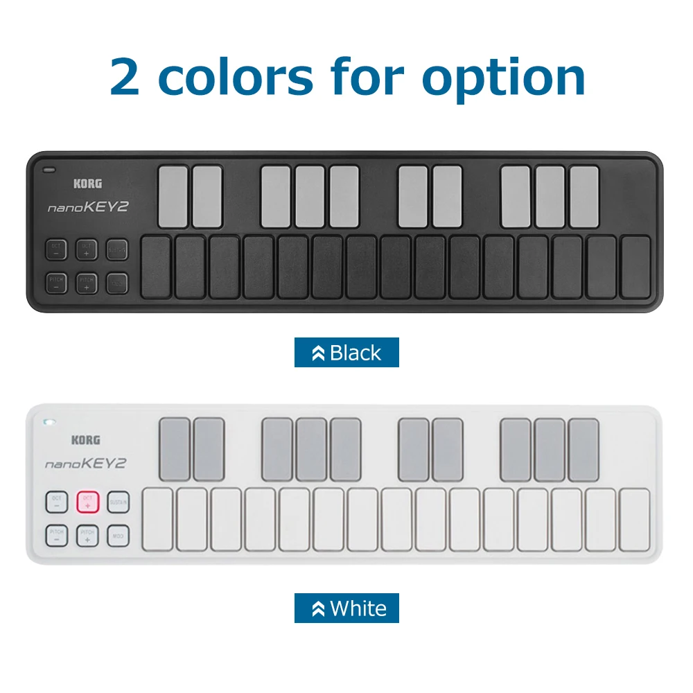 KORG MIDI-контроллер nanoKEY2 Slim-Line 25 клавиш Портативная USB MIDI-клавиатура с USB-кабелем