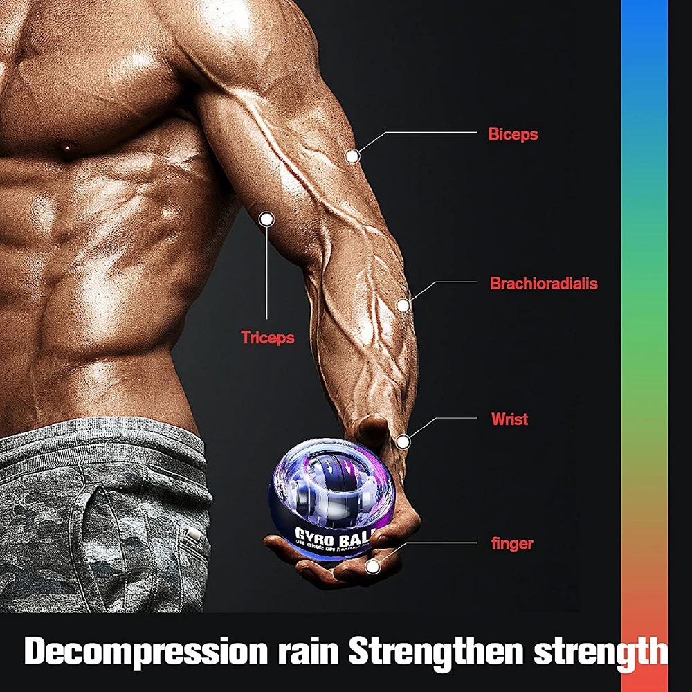 Autostart силовой мяч для запястья Гироскопический ручной предплечье Strengthering