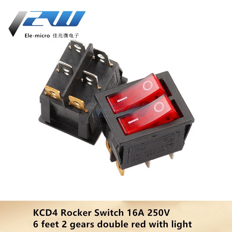 KCD4 клавишный переключатель кнопка вкл. Выкл. 2 положения 4 Pin 6 электрическое