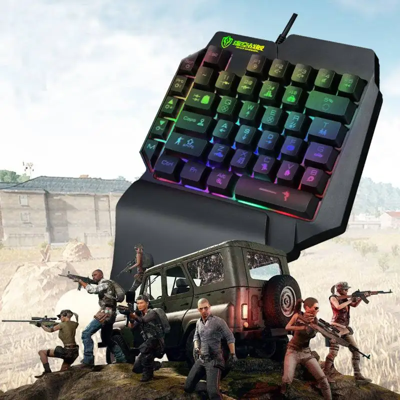 

Проводная клавиатура для одной руки, 39 клавиш, RGB подсветка, игровая клавиатура, эргономичная игровая клавиатура, мини-клавиатура для ПК, ноу...