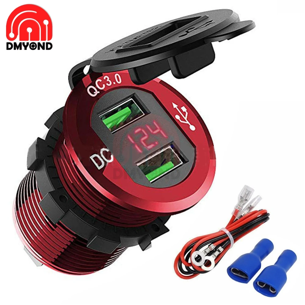 Автомобильное зарядное устройство с двумя USB портами и функцией быстрой