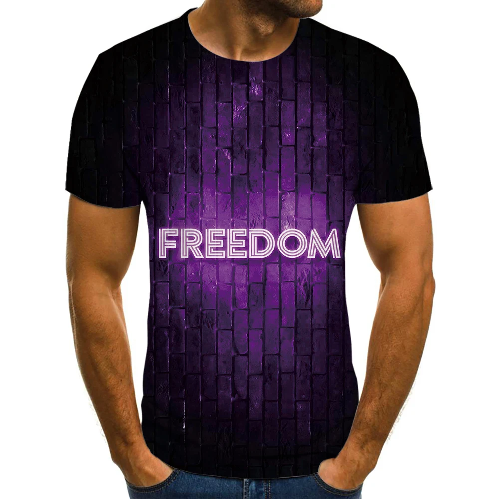 

2021 Four Seasons New Hot Selling Creative 3D Printing Top Short Sleeve Hot Graphics Simple And Generic Oversized T-Shirt