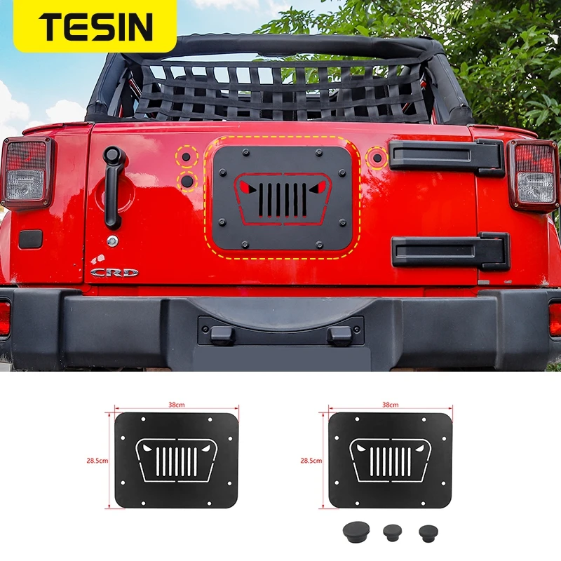 

for Jeep Wrangler JK 2007-2017 2/4 Door Spare Tire Carrier Delete Filler Plate Cover Tailgate Plug Rubber Car Accessories Black
