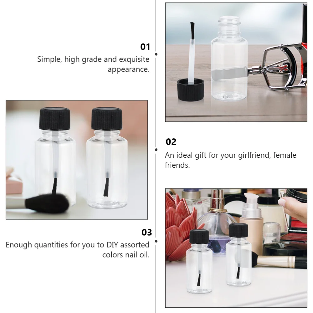 

20pcs 20ml Nail Polish Bottle Empty Nail Polish Clear Bottles with Cap and Brush