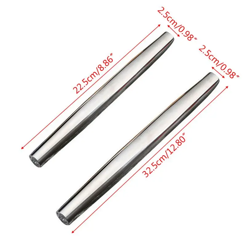 

Stainless Steel Rolling Pin Non-stick Pastry Dough Roller Bake Pizza Noodle Tool