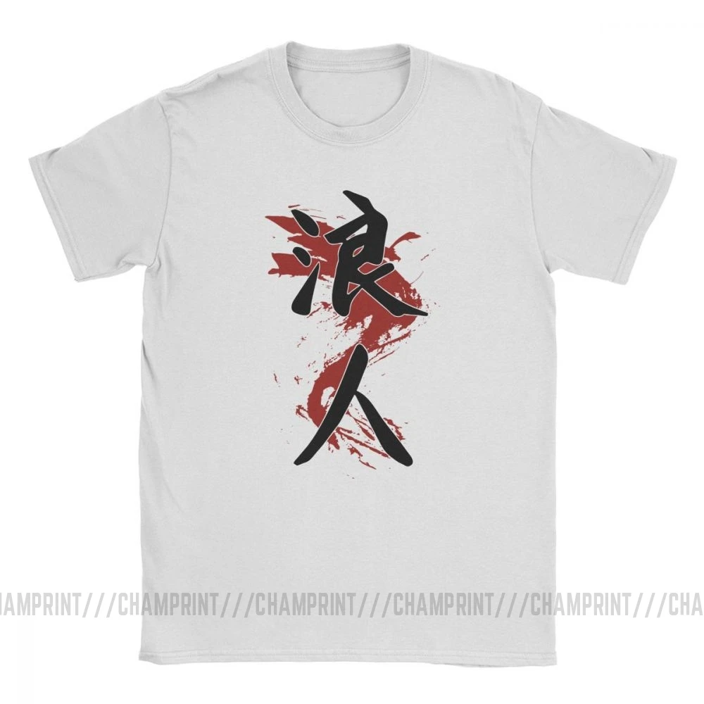 Ronin Kanji футболки для мужчин Samurai Warrior Budo Bushido Графические Топы с коротким рукавом