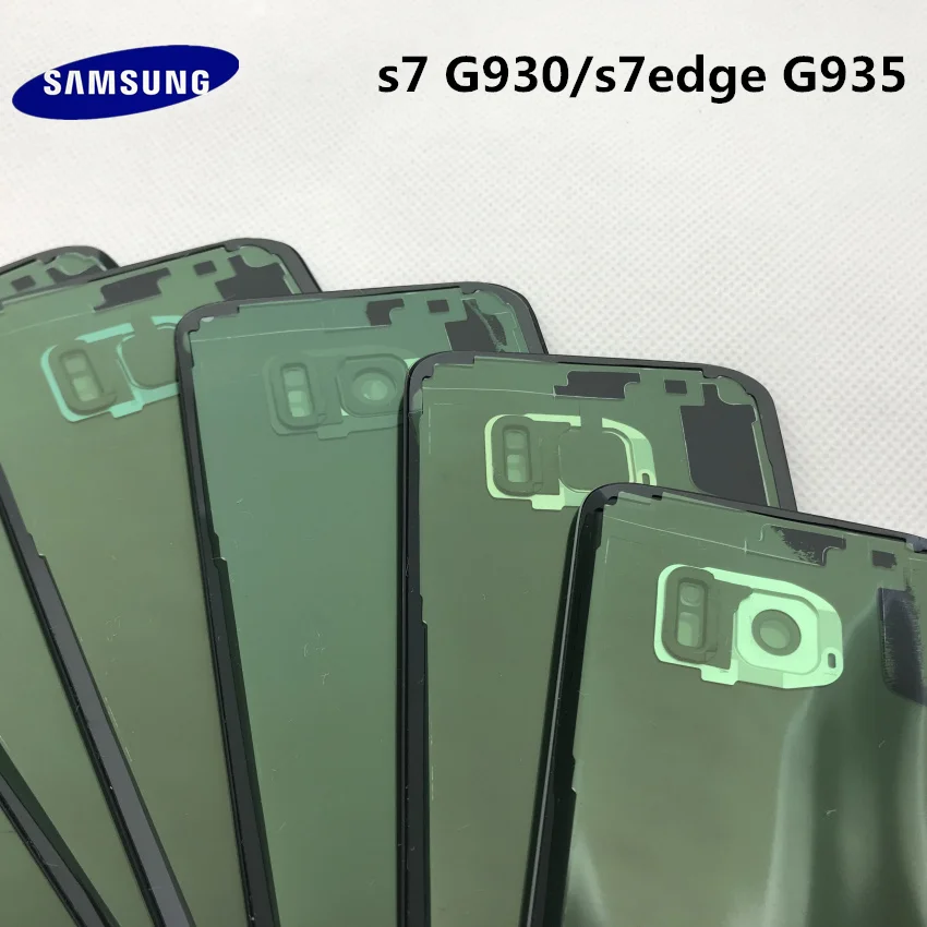 Стекло для батареи SAMSUNG Galaxy S7 G930 S7 edge G935 задняя крышка для батареи задняя крышка Корпус Замена чехол+ клейкая наклейка