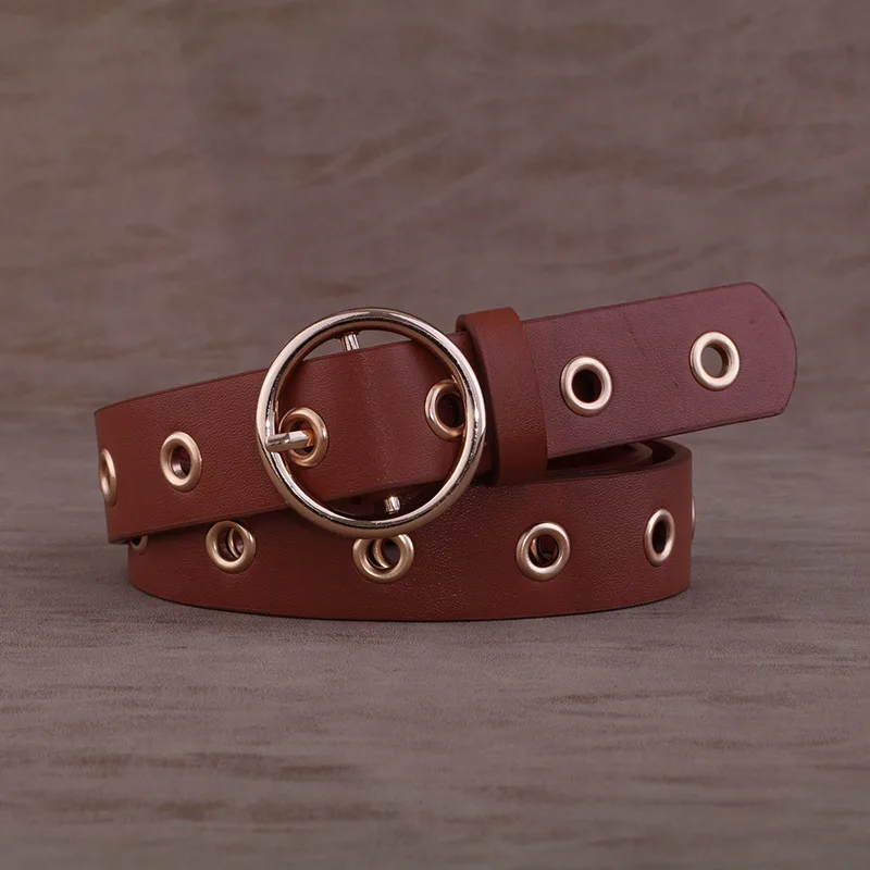 Женские ремни из натуральной кожи модные стильные с пряжкой сплава язычком