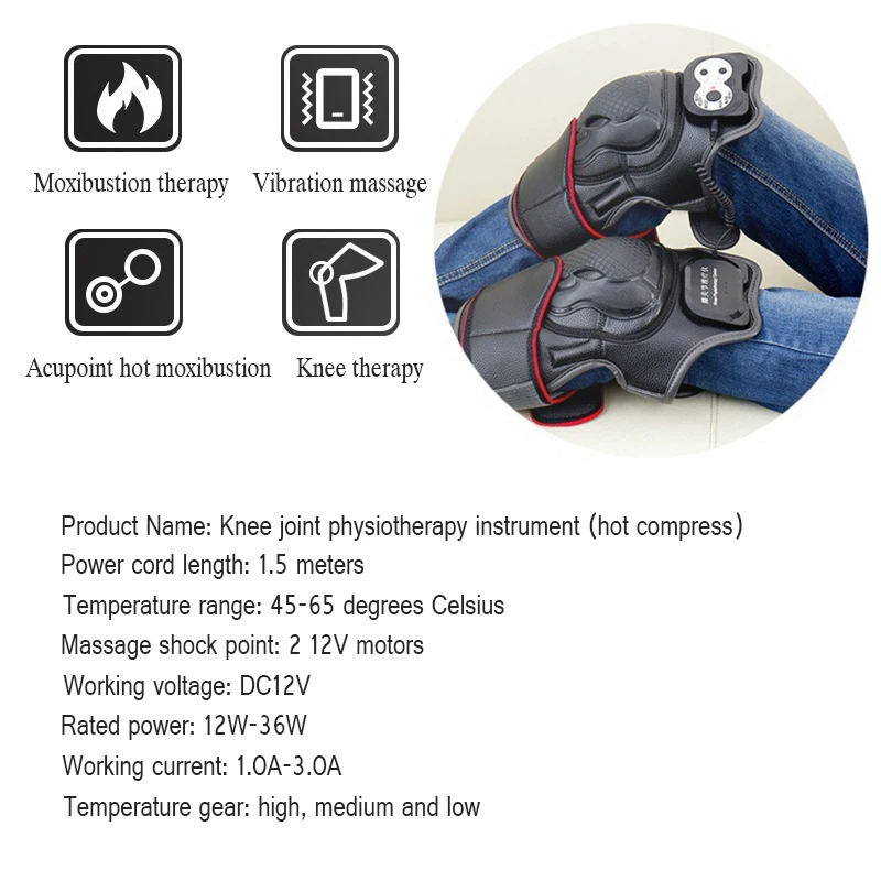 Rheumatic Arthritis Care Knee Magnetic Vibration Electric Massager Infrared Heated Joint Physiotherapy Device Rehabilitation |