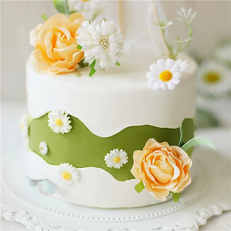 Маленькая палатка ромашки в лесу счастливые топперы для торта на день рождения