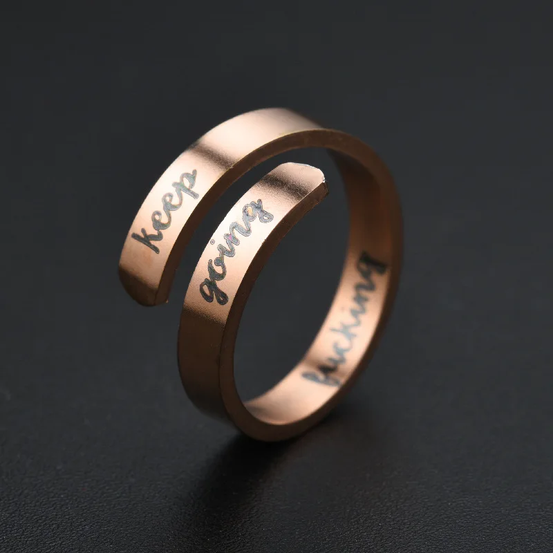 2019 модные титановые парные кольца из нержавеющей стали регулируемый размер