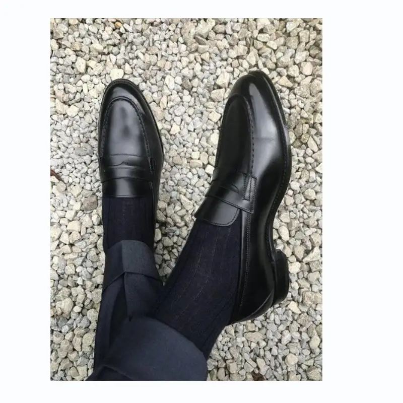 

Trendy Men Fashion Spring and Autumn Pointed Low Heel Cuff Black Classic Leisure Comfortable Business Formal Lefu Shoes KG657