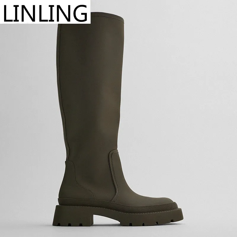 

Fahion women Genuine Leather Calf Height Women Boots 2020 New Winter Platform Long Women Leather Boots Women Knight Boots