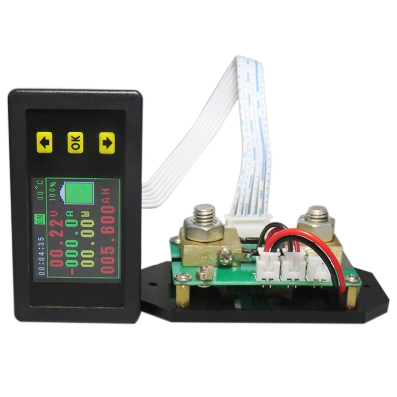 Комбинированный ЖК измеритель напряжения постоянного тока 120 В 200А кВт ч ватт